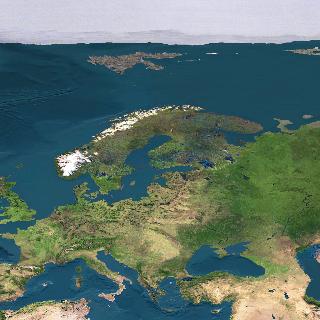 Satellite map from a longer distance